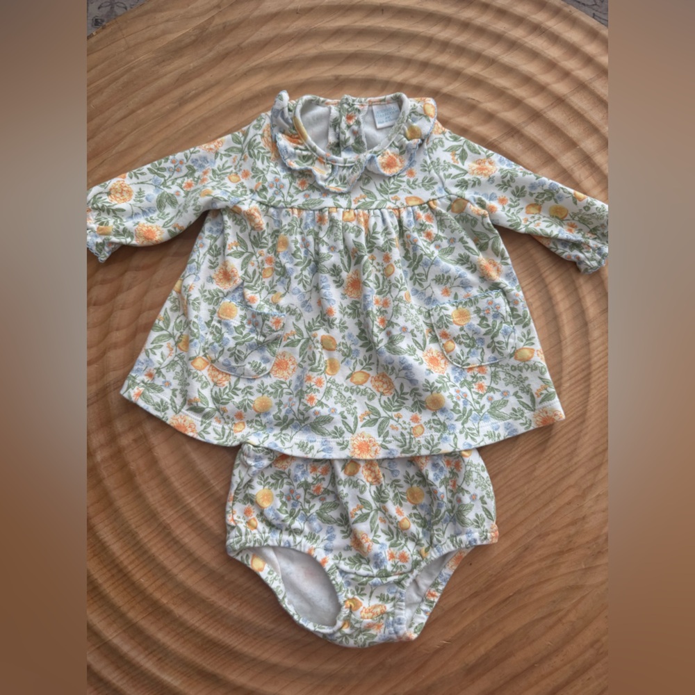Edgehill Collection Floral Baby Dress and Onesie Set